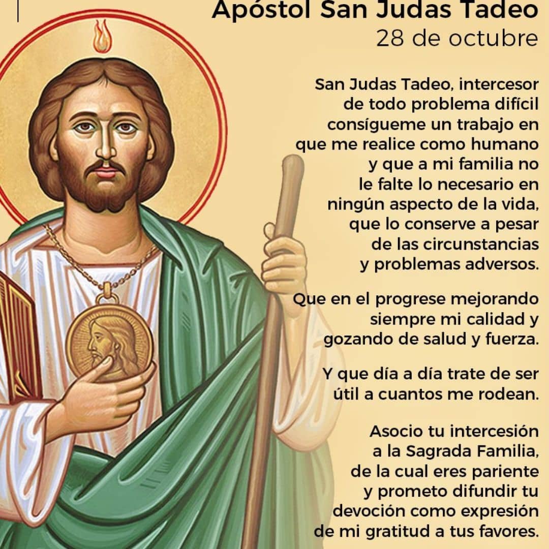 San Judas Tadeo on Instagram: ORACIÓN A SAN JUDAS TADEO MILAGROSO. Confío  en ti San Judas Tadeo, Dios Padre todopoderoso, Patrón de las causas  difíciles. San J…