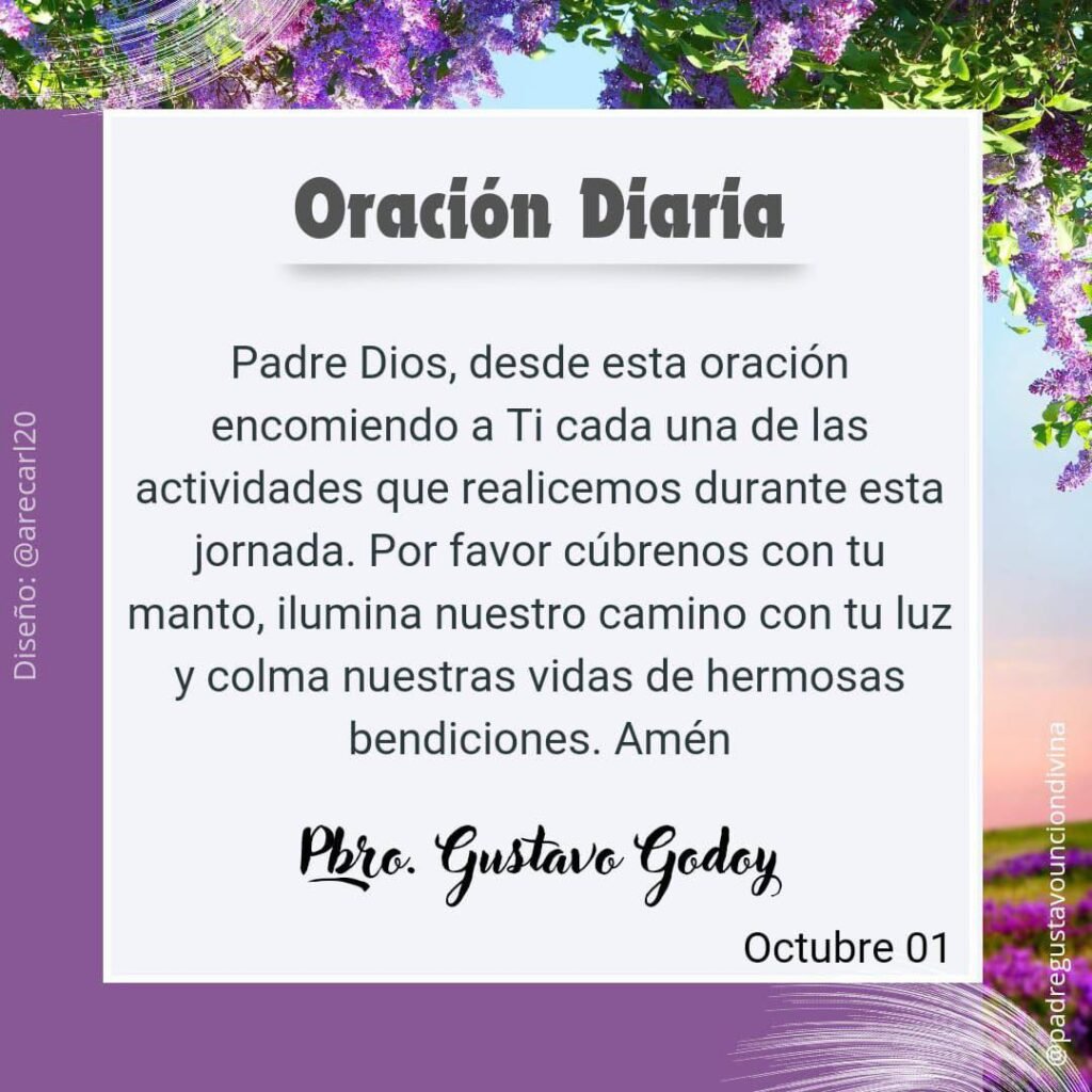 Oracion Diaria padre Gustavo Godoy para hoy Martes 1 de octubre