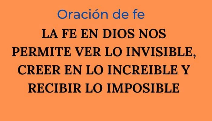 oracion de fe