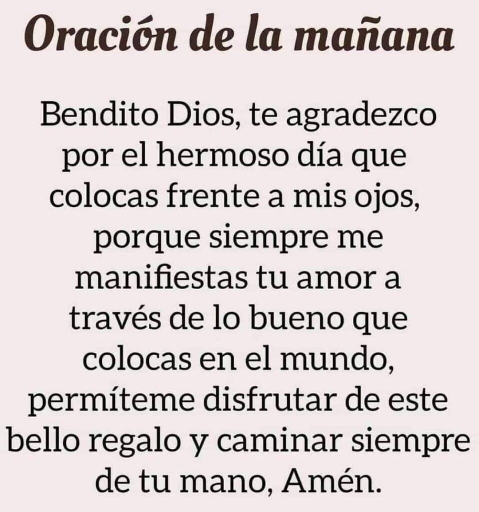 oracion de la mañana de hoy sabado
