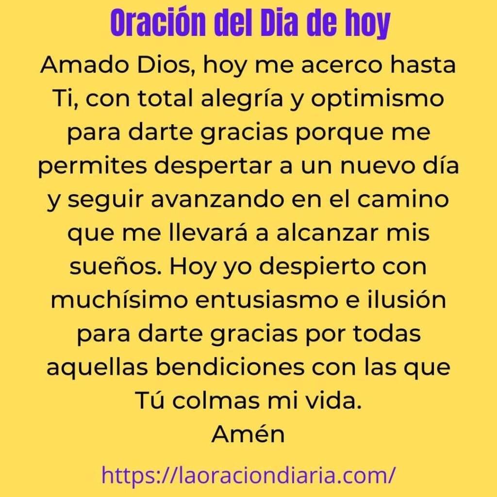 Oración del día hoy 🙏 Oración milagrosa