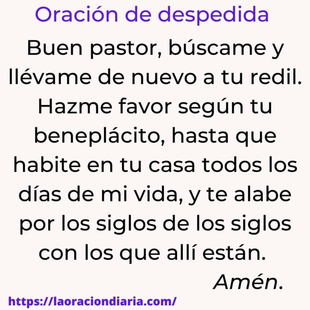 oracion de despedida