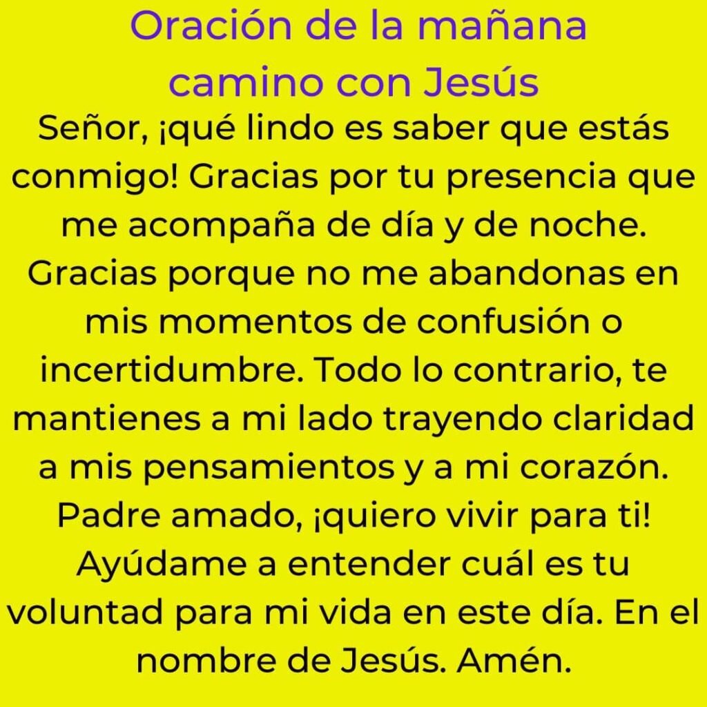 oracion de la mañana camino con jesus