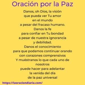 Oracion por la Paz en el mundo. ⋆ La Oración Diaria
