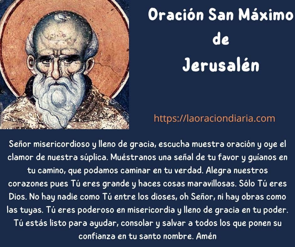 Oración de San Máximo de Jerusalén