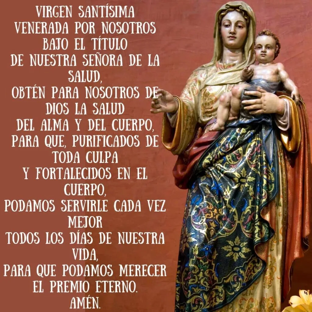 Imagen y Oración de la Virgen de la Salud