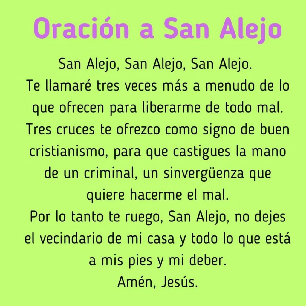 oración a san alejo