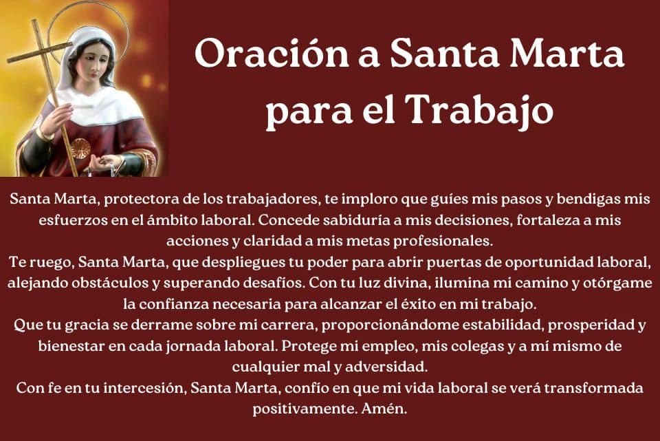 oracion a santa marta para el trabajo