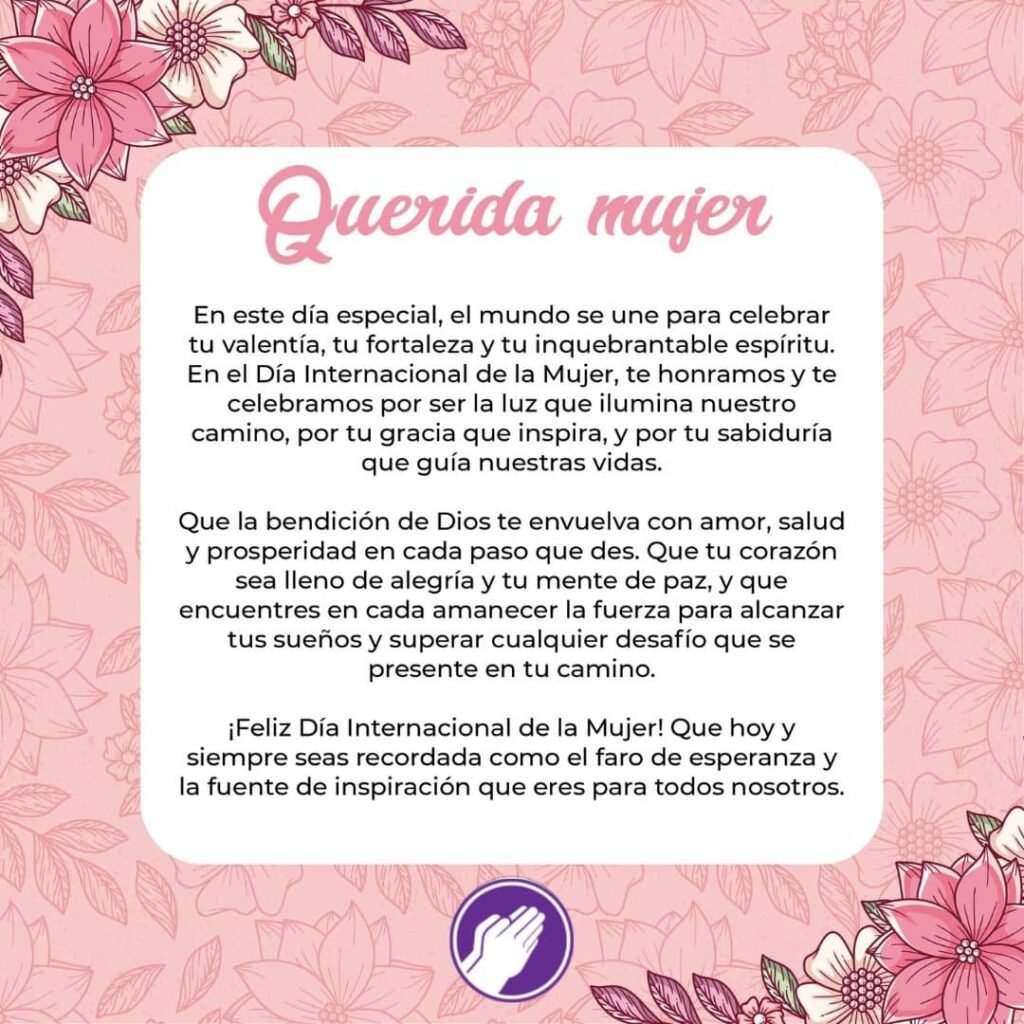 oracion para la mujer dia 8 de Marzo