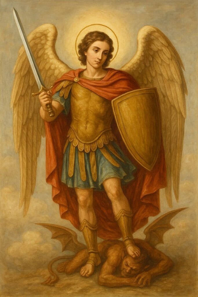 Imagen devocional de San Miguel Arcángel