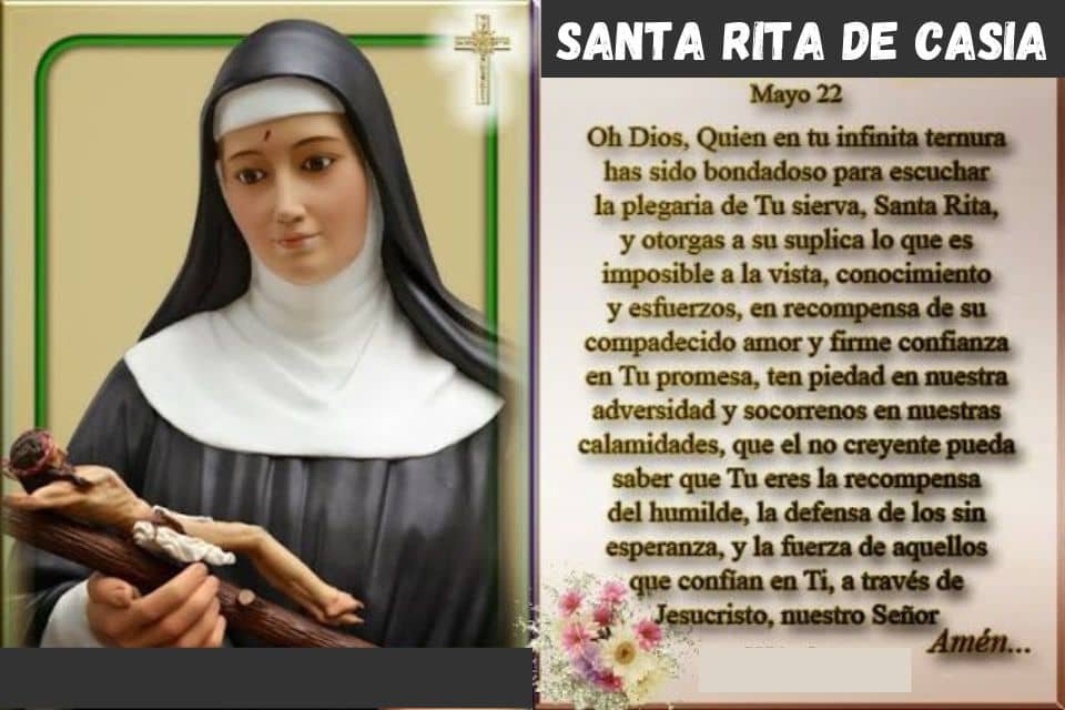 estampa con oracion de santa rita de casia