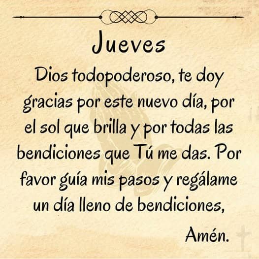 oracion poderosa del dia jueves