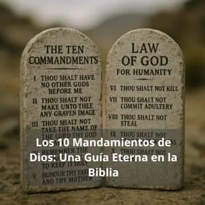 Tablas de piedra con los 10 Mandamientos de la Biblia Ley de Dios para la humanidad