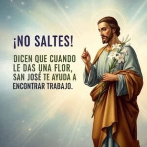 San José Obrero oración para trabajo con una flor para buscar empleo