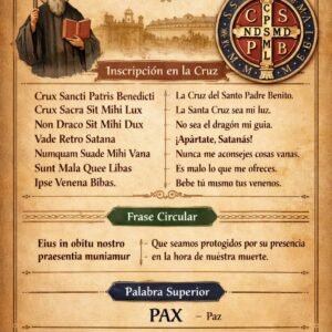 Medalla de San Benito de Nursia Traduccion del latin